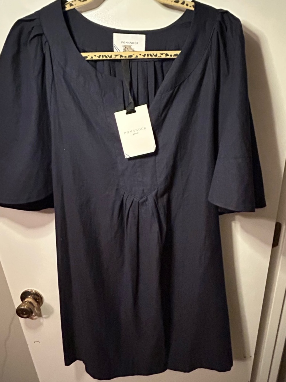 Pomander Place by Tuckernuck Navy Finley Flutter Sleeve Dress sz XL NWT Mini